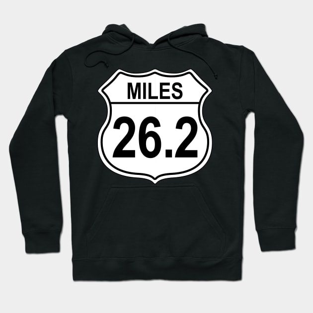 26.2 Mile Marathon US Highway Sign Hoodie by IORS